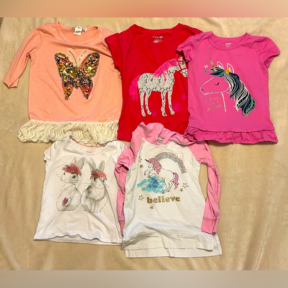 Set of 5 Girls Size 6 Tops